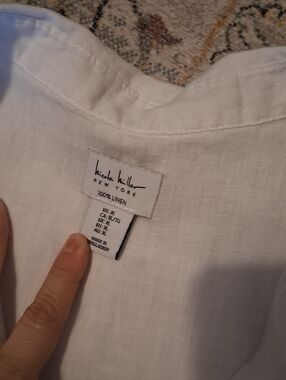 Nicole Miller White Linen Blouse